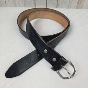 Jalisco Black Leather Cowhide Belt Size 46